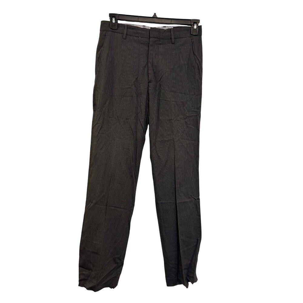 Banana Republic Mens Black Pinstripe Dress Pants Size 30x32 Polyester Blend